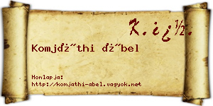 Komjáthi Ábel névjegykártya